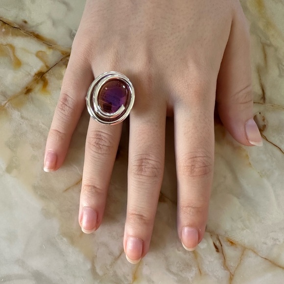 Stunning Silver Murano Ring - Picture 2 of 6